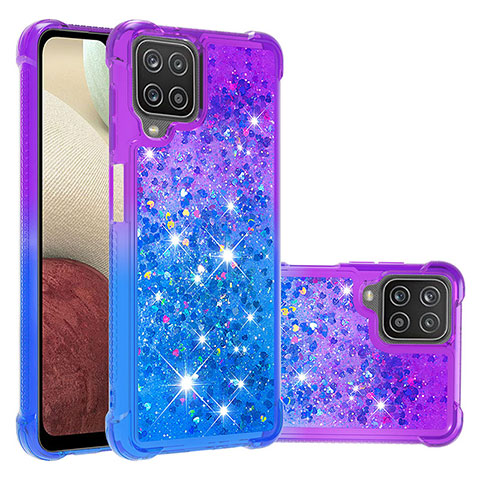 Custodia Silicone Cover Morbida Bling-Bling S02 per Samsung Galaxy A12 5G Viola