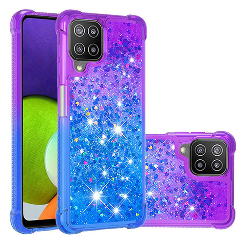 Custodia Silicone Cover Morbida Bling-Bling S02 per Samsung Galaxy A22 4G Viola