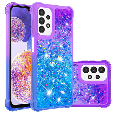 Custodia Silicone Cover Morbida Bling-Bling S02 per Samsung Galaxy A23 4G Viola