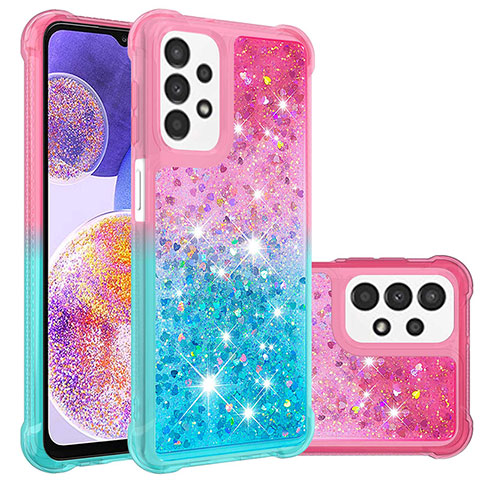 Custodia Silicone Cover Morbida Bling-Bling S02 per Samsung Galaxy A23 5G Rosa