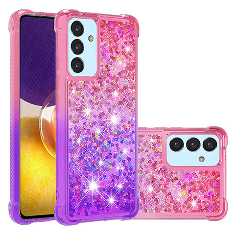 Custodia Silicone Cover Morbida Bling-Bling S02 per Samsung Galaxy A24 4G Rosa Caldo