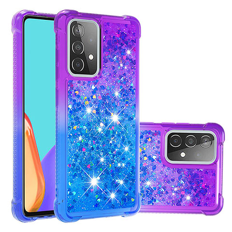 Custodia Silicone Cover Morbida Bling-Bling S02 per Samsung Galaxy A52 4G Viola