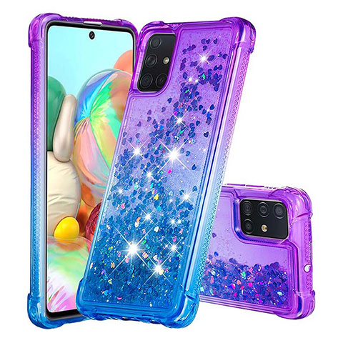 Custodia Silicone Cover Morbida Bling-Bling S02 per Samsung Galaxy A71 5G Viola