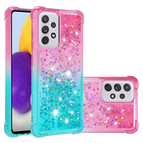 Custodia Silicone Cover Morbida Bling-Bling S02 per Samsung Galaxy A73 5G Rosa