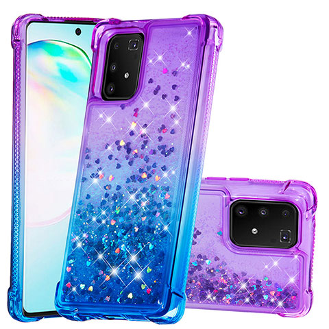 Custodia Silicone Cover Morbida Bling-Bling S02 per Samsung Galaxy A91 Viola