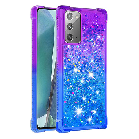 Custodia Silicone Cover Morbida Bling-Bling S02 per Samsung Galaxy Note 20 5G Viola