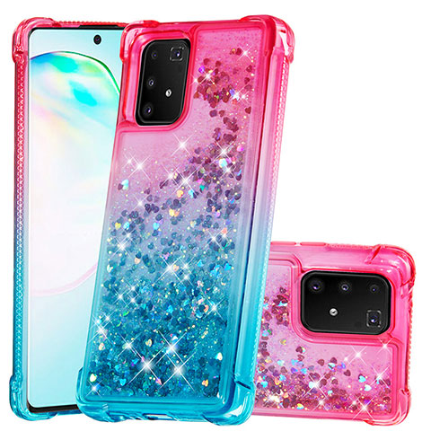 Custodia Silicone Cover Morbida Bling-Bling S02 per Samsung Galaxy S10 Lite Rosa