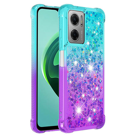 Custodia Silicone Cover Morbida Bling-Bling S02 per Xiaomi Redmi 10 Prime Plus 5G Cielo Blu