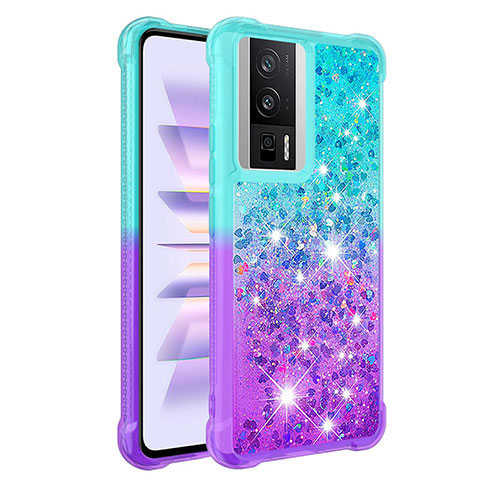 Custodia Silicone Cover Morbida Bling-Bling S02 per Xiaomi Redmi K60 5G Cielo Blu