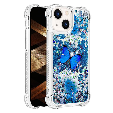 Custodia Silicone Cover Morbida Bling-Bling S03 per Apple iPhone 13 Blu