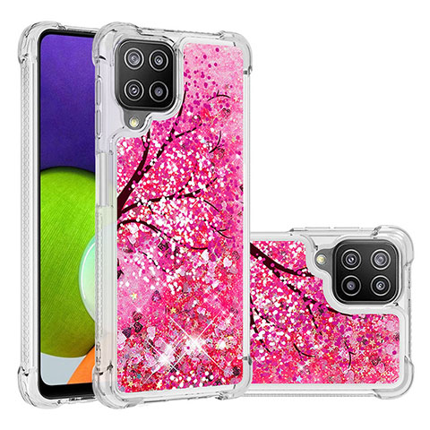 Custodia Silicone Cover Morbida Bling-Bling S03 per Samsung Galaxy A22 4G Rosa Caldo