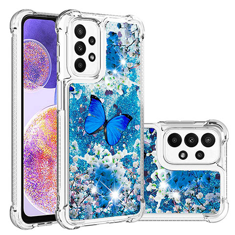 Custodia Silicone Cover Morbida Bling-Bling S03 per Samsung Galaxy A23 5G Blu