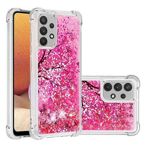 Custodia Silicone Cover Morbida Bling-Bling S03 per Samsung Galaxy A32 5G Rosa Caldo