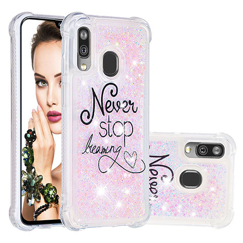 Custodia Silicone Cover Morbida Bling-Bling S03 per Samsung Galaxy A40 Multicolore