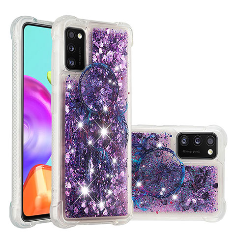 Custodia Silicone Cover Morbida Bling-Bling S03 per Samsung Galaxy A41 Viola