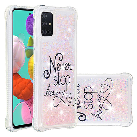 Custodia Silicone Cover Morbida Bling-Bling S03 per Samsung Galaxy A51 4G Multicolore