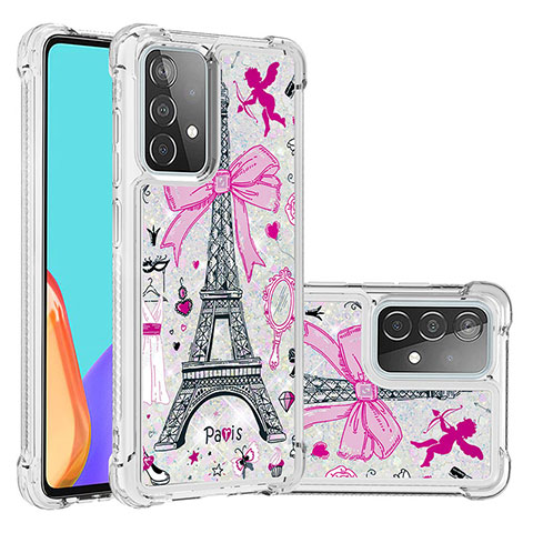 Custodia Silicone Cover Morbida Bling-Bling S03 per Samsung Galaxy A52 4G Multicolore