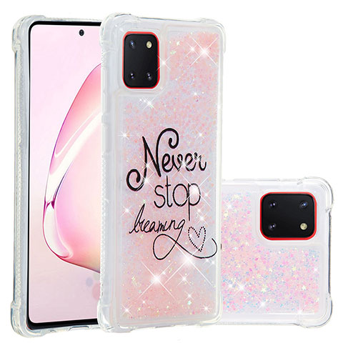 Custodia Silicone Cover Morbida Bling-Bling S03 per Samsung Galaxy A81 Rosa