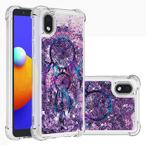 Custodia Silicone Cover Morbida Bling-Bling S03 per Samsung Galaxy M01 Core Viola