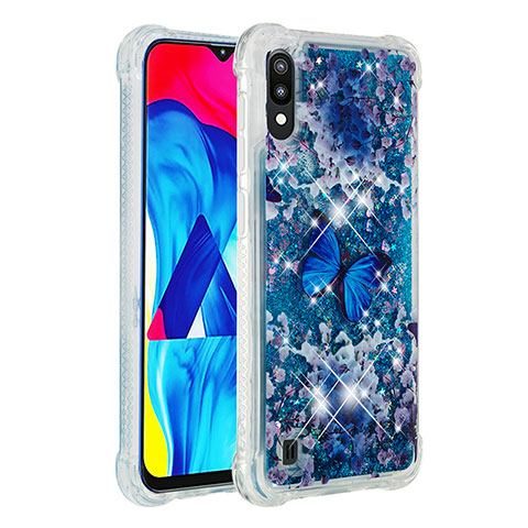 Custodia Silicone Cover Morbida Bling-Bling S03 per Samsung Galaxy M10 Blu