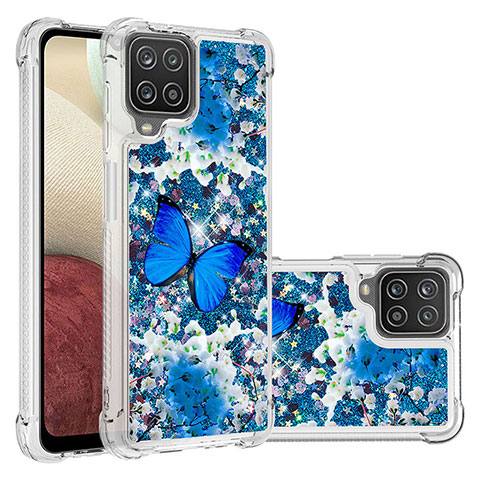 Custodia Silicone Cover Morbida Bling-Bling S03 per Samsung Galaxy M12 Blu