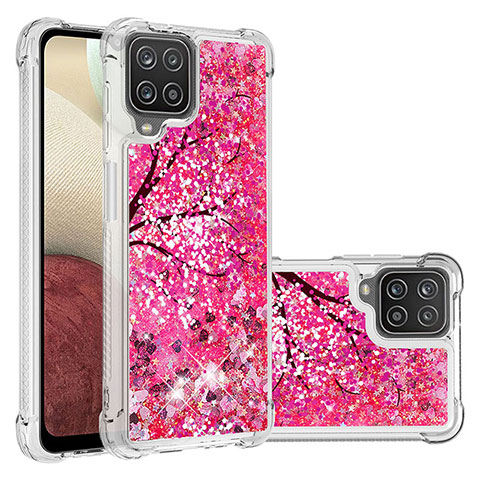 Custodia Silicone Cover Morbida Bling-Bling S03 per Samsung Galaxy M12 Rosa Caldo