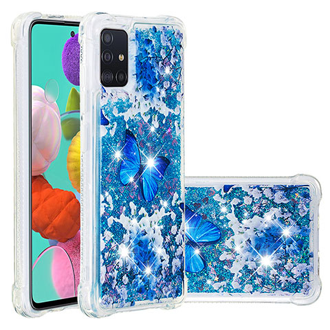 Custodia Silicone Cover Morbida Bling-Bling S03 per Samsung Galaxy M40S Blu