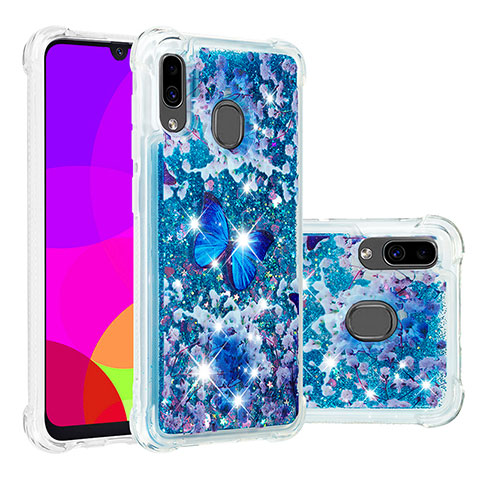 Custodia Silicone Cover Morbida Bling-Bling S05 per Samsung Galaxy A20 Blu