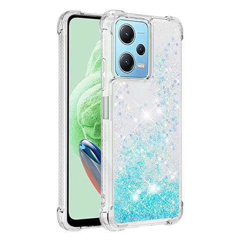 Custodia Silicone Cover Morbida Bling-Bling YB1 per Xiaomi Poco X5 5G Cielo Blu