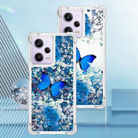 Custodia Silicone Cover Morbida Bling-Bling YB1 per Xiaomi Redmi Note 12 Pro 5G Blu