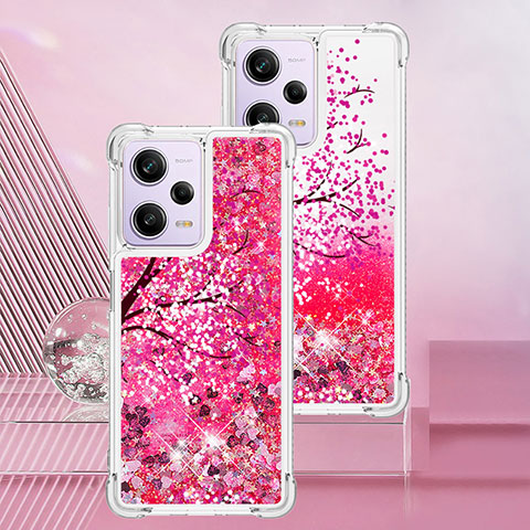 Custodia Silicone Cover Morbida Bling-Bling YB1 per Xiaomi Redmi Note 12 Pro 5G Rosa Caldo