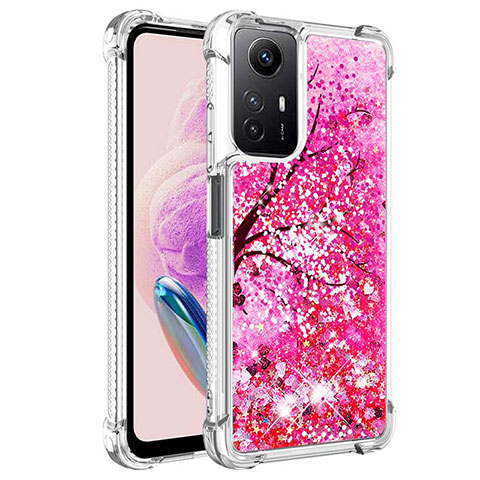 Custodia Silicone Cover Morbida Bling-Bling YB1 per Xiaomi Redmi Note 12S Rosa Caldo