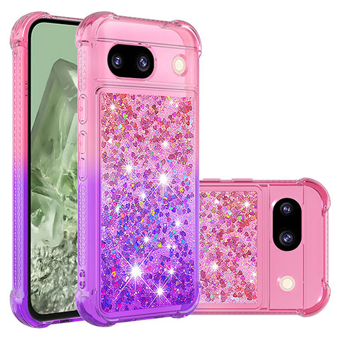 Custodia Silicone Cover Morbida Bling-Bling YB2 per Google Pixel 8a 5G Rosa Caldo