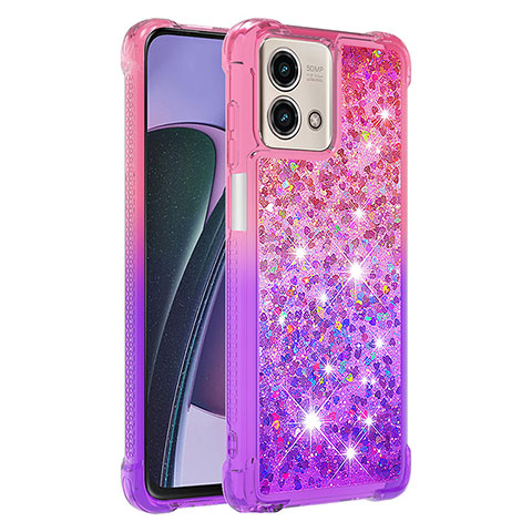 Custodia Silicone Cover Morbida Bling-Bling YB2 per Motorola Moto G Stylus (2023) 5G Rosa Caldo