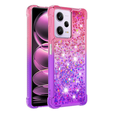 Custodia Silicone Cover Morbida Bling-Bling YB2 per Xiaomi Redmi Note 12 Pro 5G Rosa Caldo