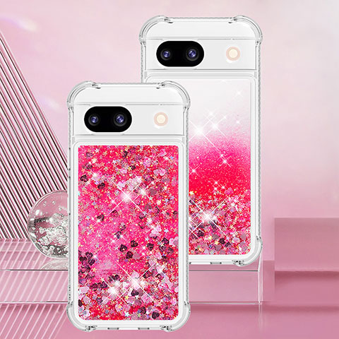 Custodia Silicone Cover Morbida Bling-Bling YB3 per Google Pixel 8a 5G Rosa Caldo