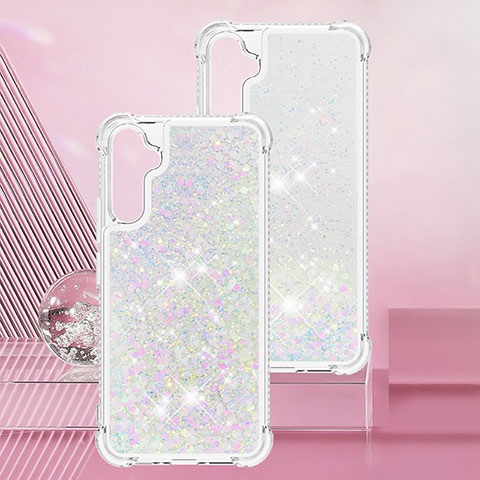 Custodia Silicone Cover Morbida Bling-Bling YB3 per Samsung Galaxy A34 5G Argento