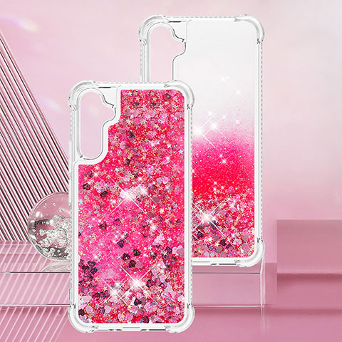 Custodia Silicone Cover Morbida Bling-Bling YB3 per Samsung Galaxy A34 5G Rosa Caldo