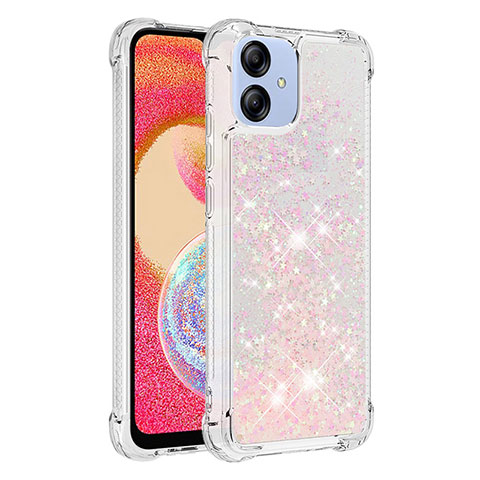 Custodia Silicone Cover Morbida Bling-Bling YB3 per Samsung Galaxy F04 Rosa