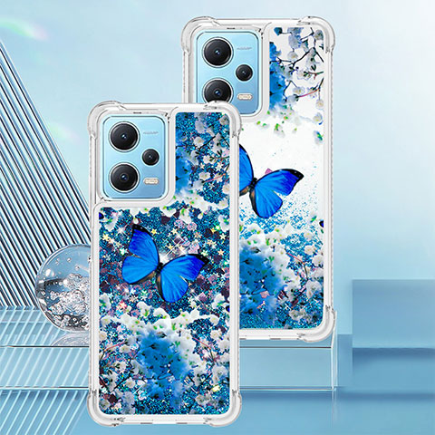 Custodia Silicone Cover Morbida Bling-Bling YB3 per Xiaomi Redmi Note 12 5G Blu