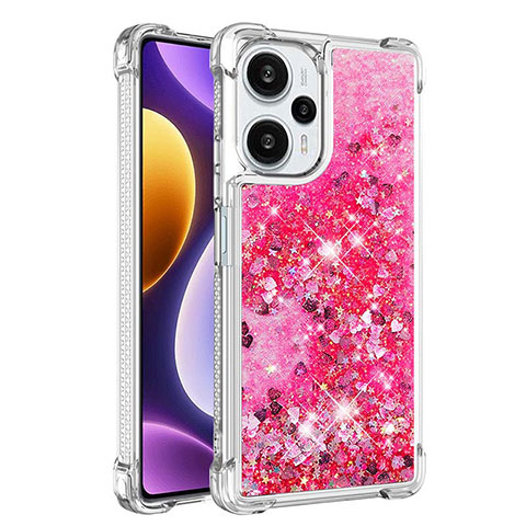 Custodia Silicone Cover Morbida Bling-Bling YB3 per Xiaomi Redmi Note 12 Turbo 5G Rosa Caldo