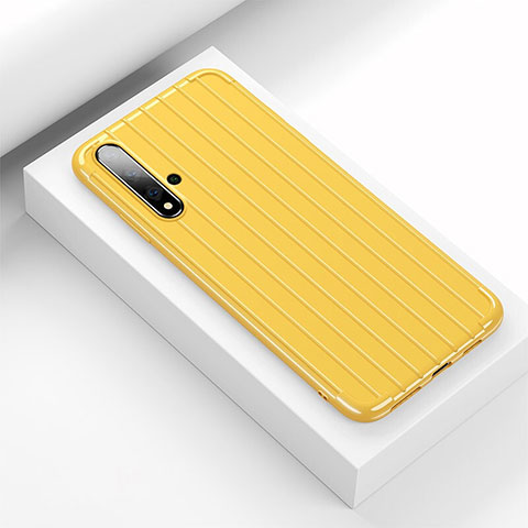 Custodia Silicone Cover Morbida Line C01 per Huawei Nova 5 Pro Giallo