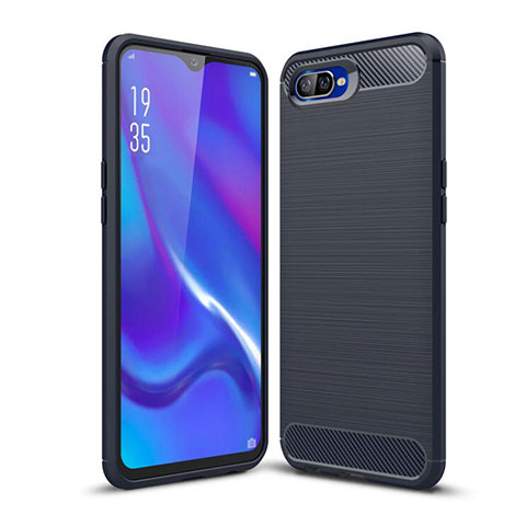 Custodia Silicone Cover Morbida Line C01 per Oppo R15X Blu