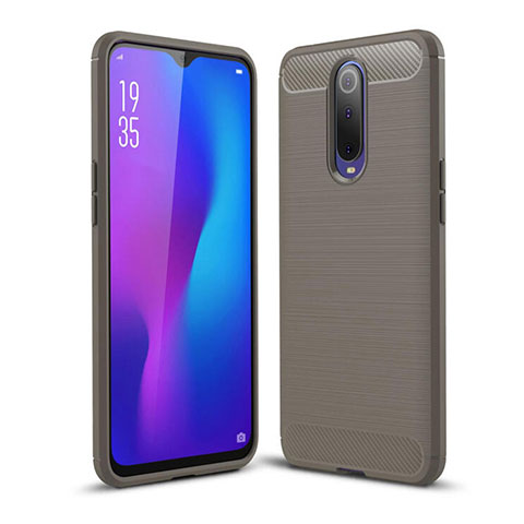 Custodia Silicone Cover Morbida Line C01 per Oppo R17 Pro Grigio