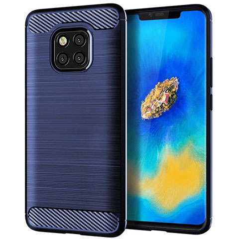 Custodia Silicone Cover Morbida Line C02 per Huawei Mate 20 Pro Blu