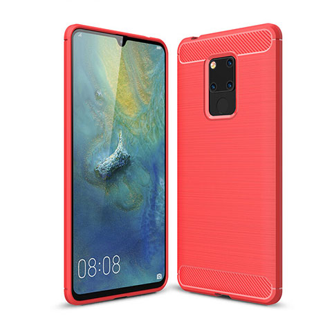 Custodia Silicone Cover Morbida Line C02 per Huawei Mate 20 X 5G Rosso