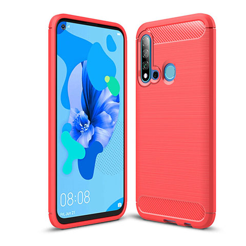 Custodia Silicone Cover Morbida Line C02 per Huawei Nova 5i Rosso