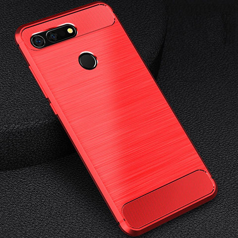 Custodia Silicone Cover Morbida Line C03 per Huawei Honor V20 Rosso