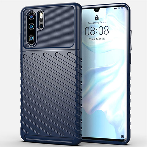 Custodia Silicone Cover Morbida Line C03 per Huawei P30 Pro New Edition Blu