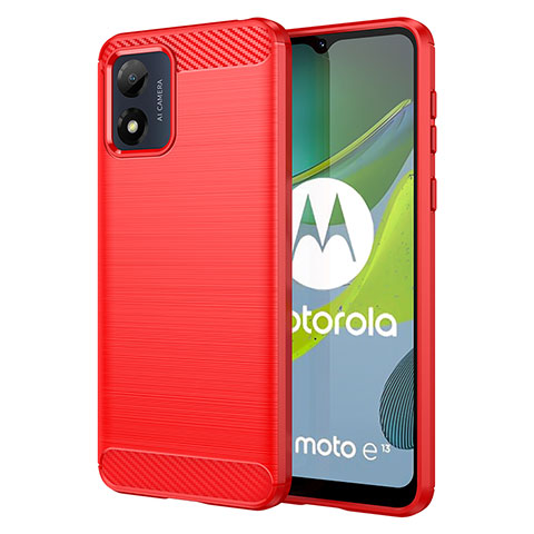 Custodia Silicone Cover Morbida Line MF1 per Motorola Moto E13 Rosso